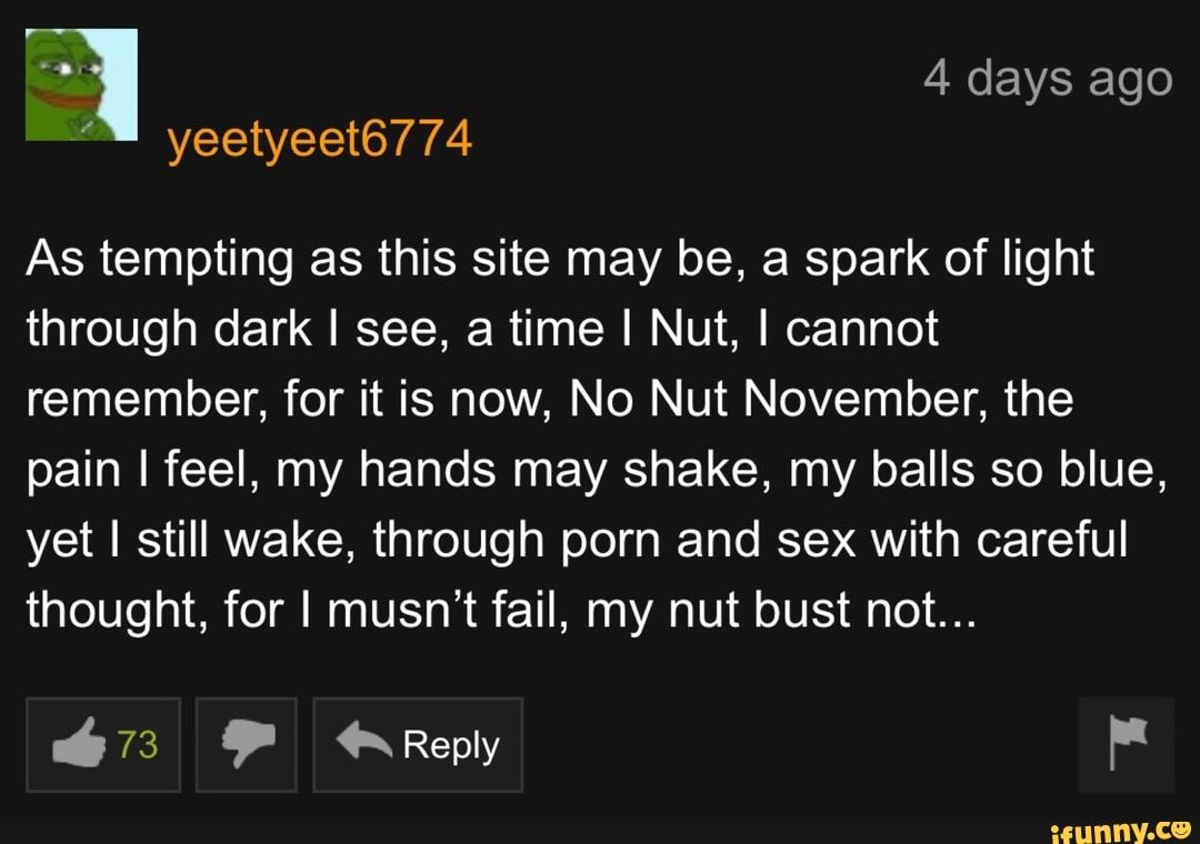 Mooch reccomend not nut november