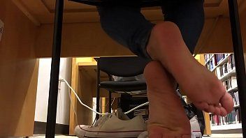 Candid library feet