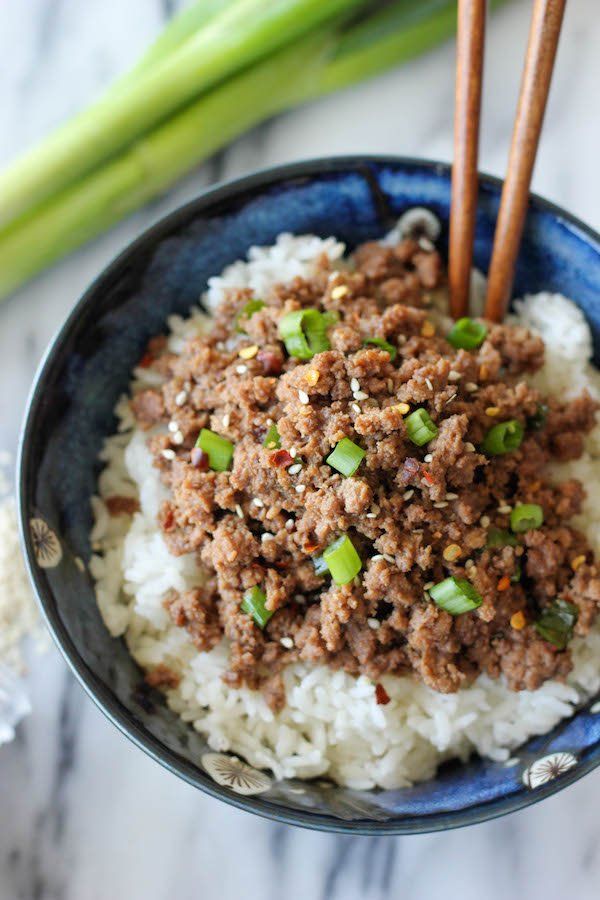 Froggy reccomend Asian ground beef and rice