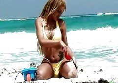 best of On beach yellow blowjob penis shemale