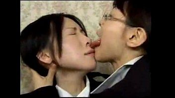 Lesbian tongue action kiss