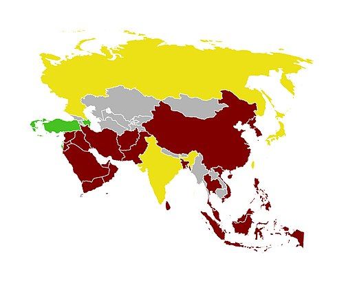 best of Asian countries map South and