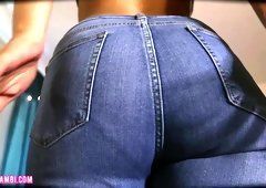 Black girl farting jeans