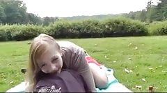 Sweet sexy teen caught fingering her pussy by grandpa and he fucks her twat.