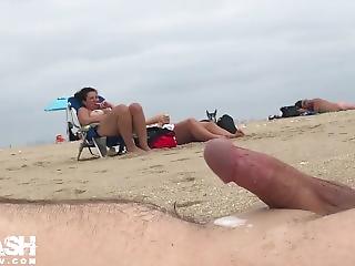 Big boobs shaved lick penis on beach