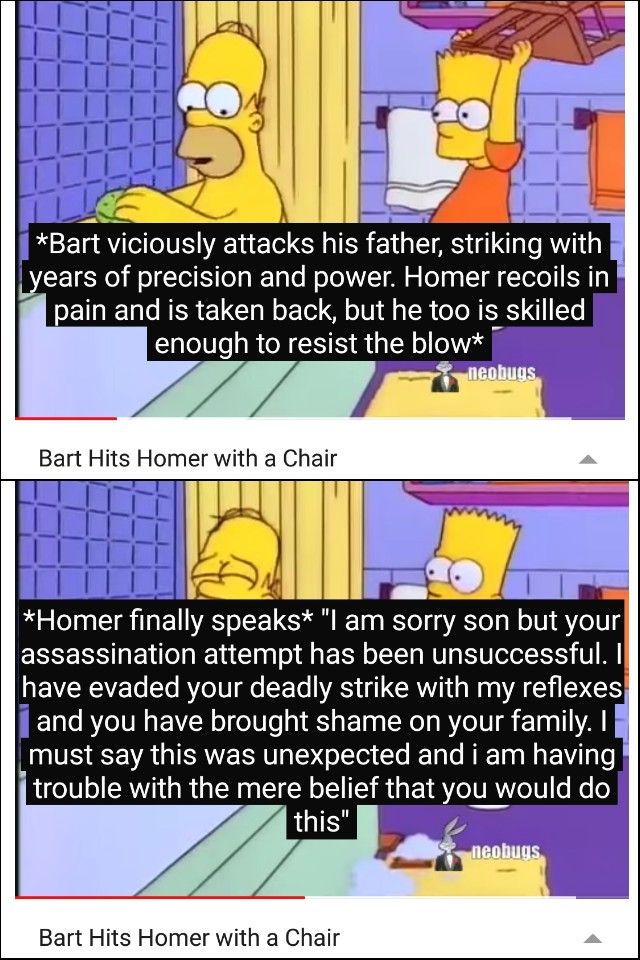 Inventor reccomend bart hits homer with chair meme