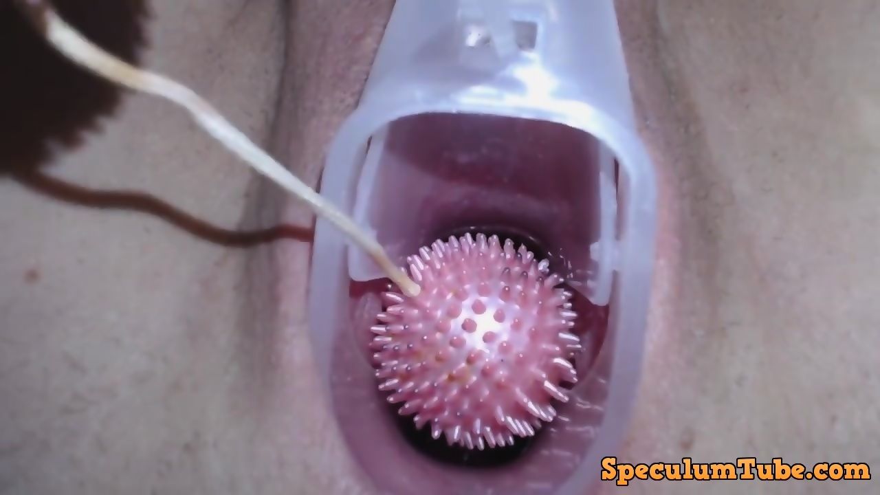 Teen exploring cervix deep vagina with