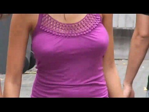Bouncing boobs shirt while walking