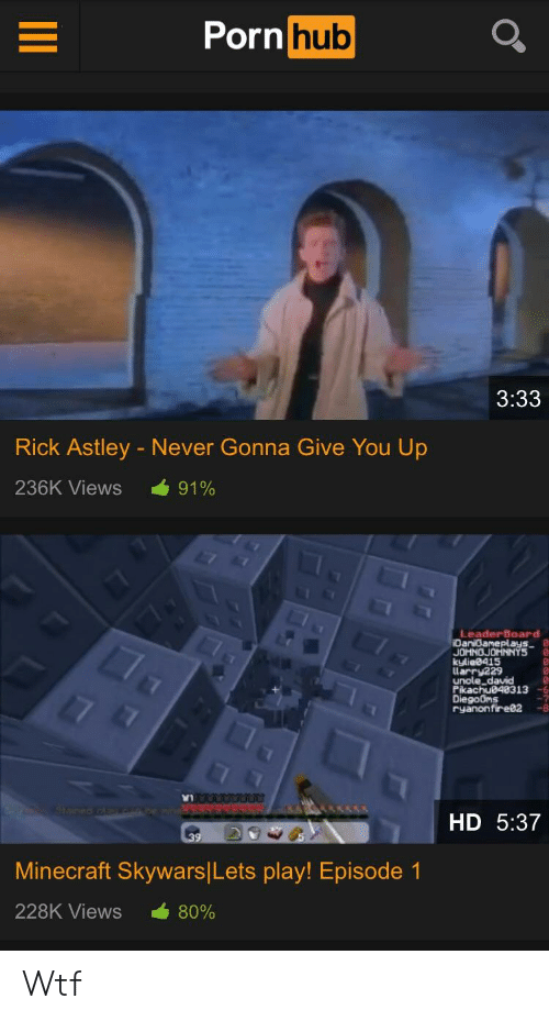 Soda P. reccomend rick astley never gonna give