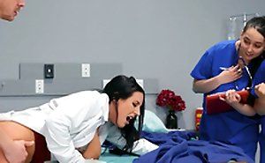 Doctors assholes fuck 6 man her mouth