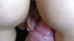 The girl masturbates orgasm closeup