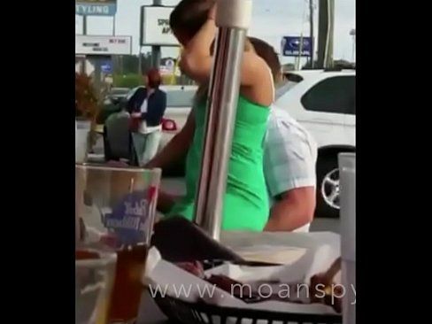 Couple caught fucking at public restaurant in front of patrons.