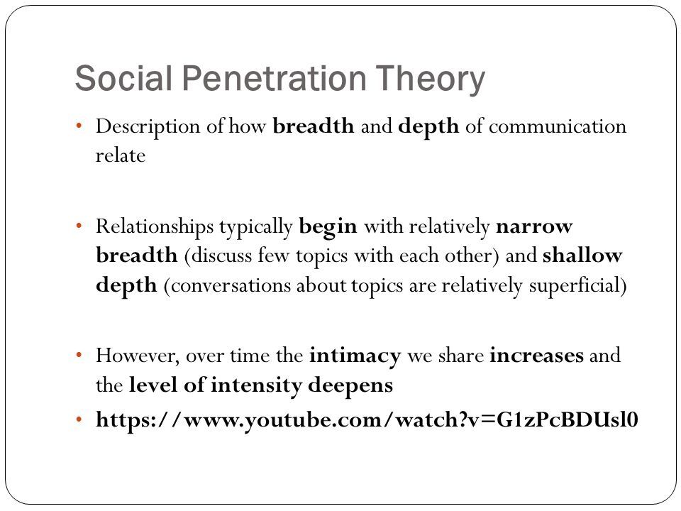 Crunchie recommendet Social penetration theory of psychology