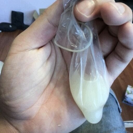 Prostitutes spunk filled condom