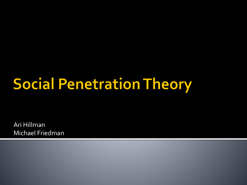 Agent 9. reccomend Social penetration theory of psychology